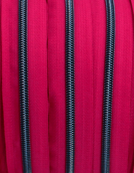 Endlosreißverschluss metallisiert fuchsia/ titan (1m)